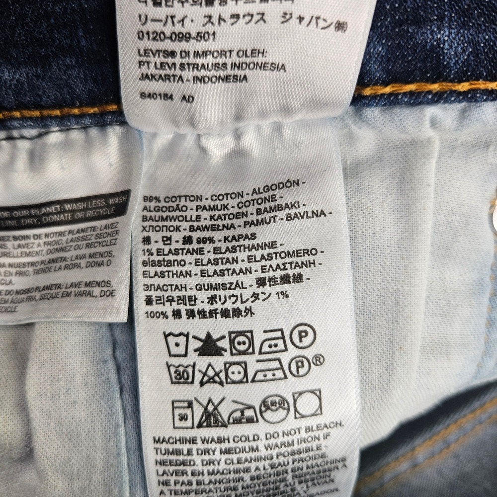 Levis 541 Jeans Men's 42x34 Athletic Taper Dark Wash Stretch Denim Casual Blue - Picture 8 of 9